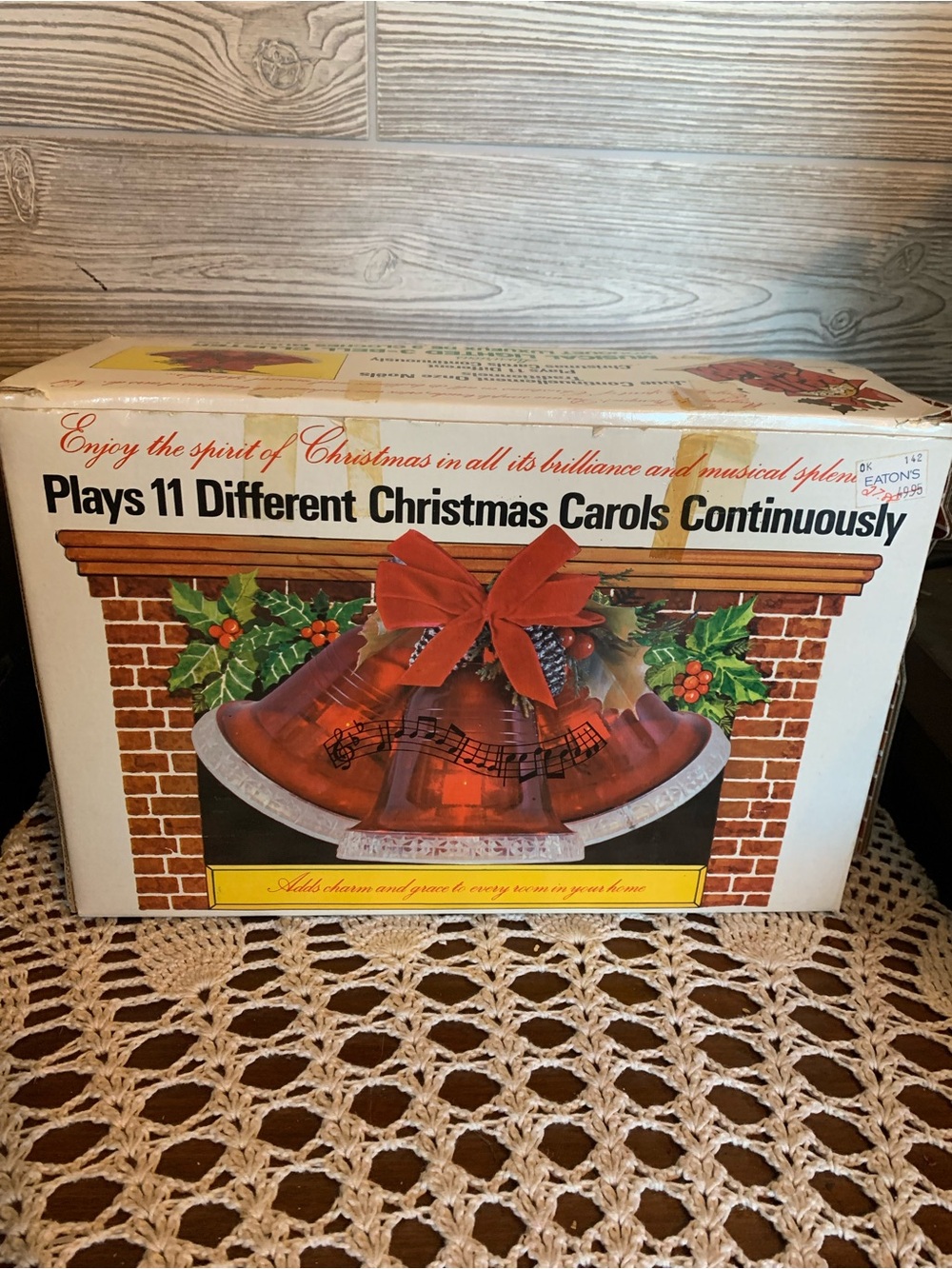 Musical Christmas Bell Decoration - Red Holiday Carols Player
